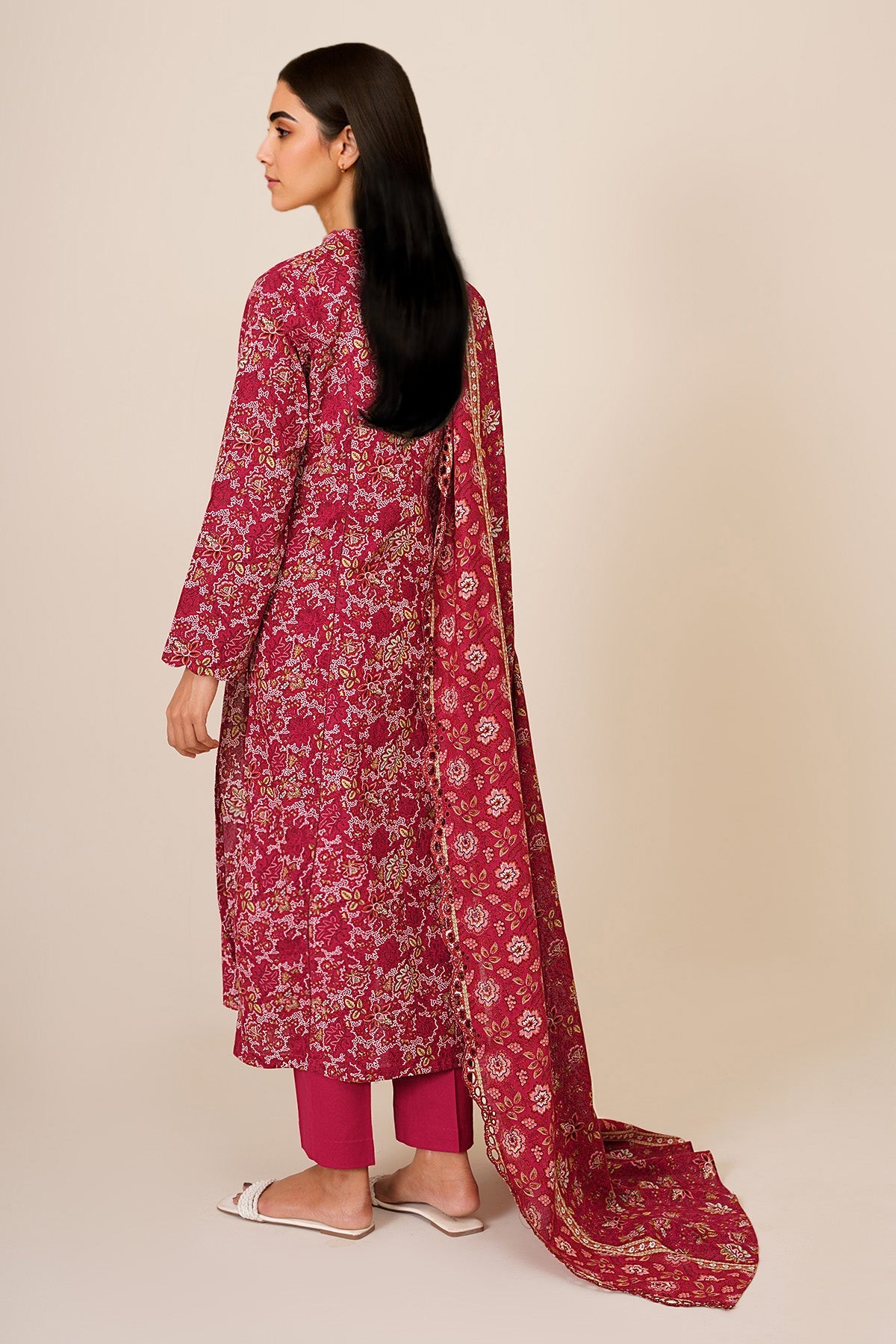 3 Piece - Unstitched - Printed & Embroidered Khaddar Suit - C6344