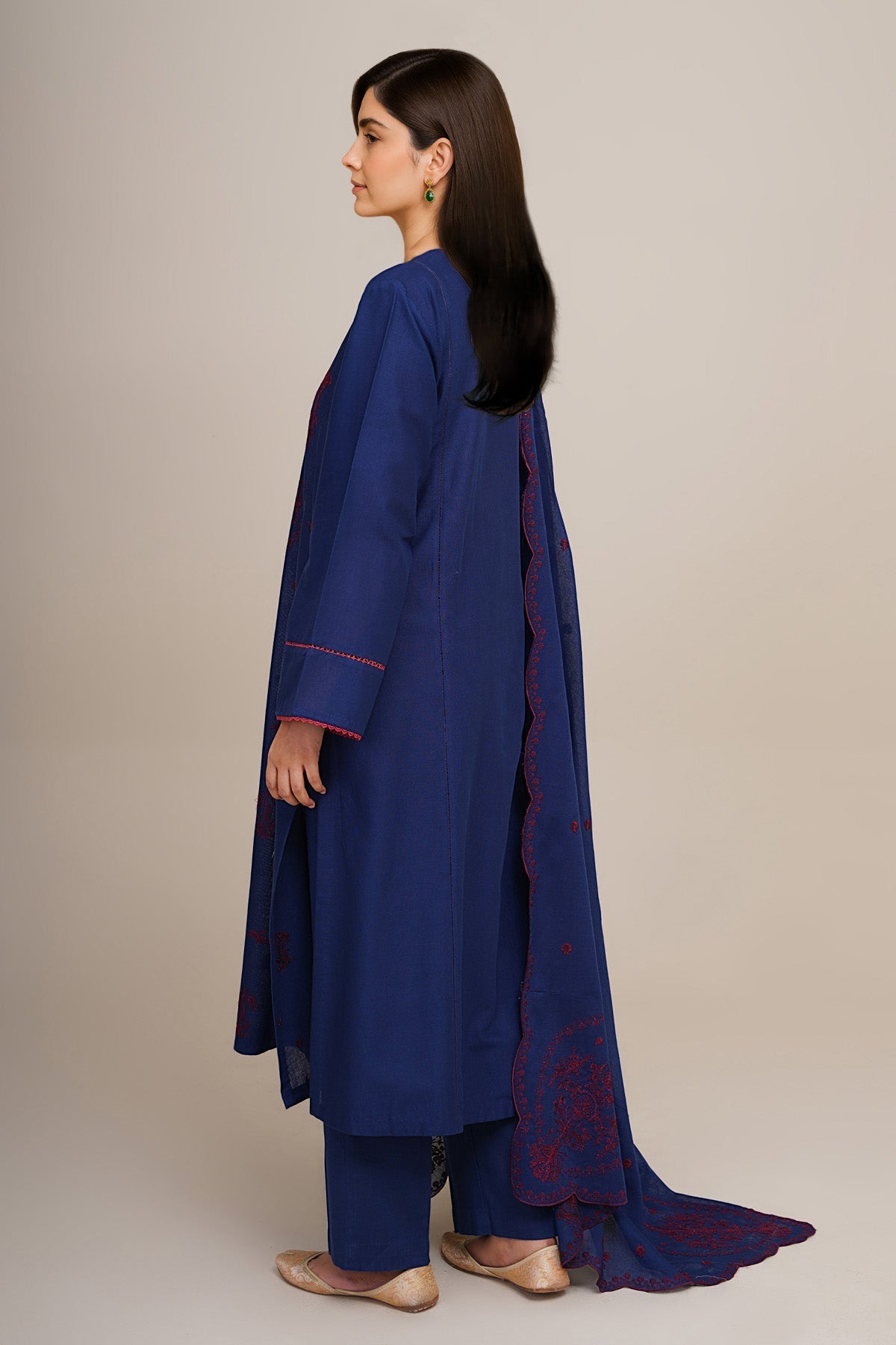 3 Piece - Unstitched - Embroidered Khaddar Suit - C6359