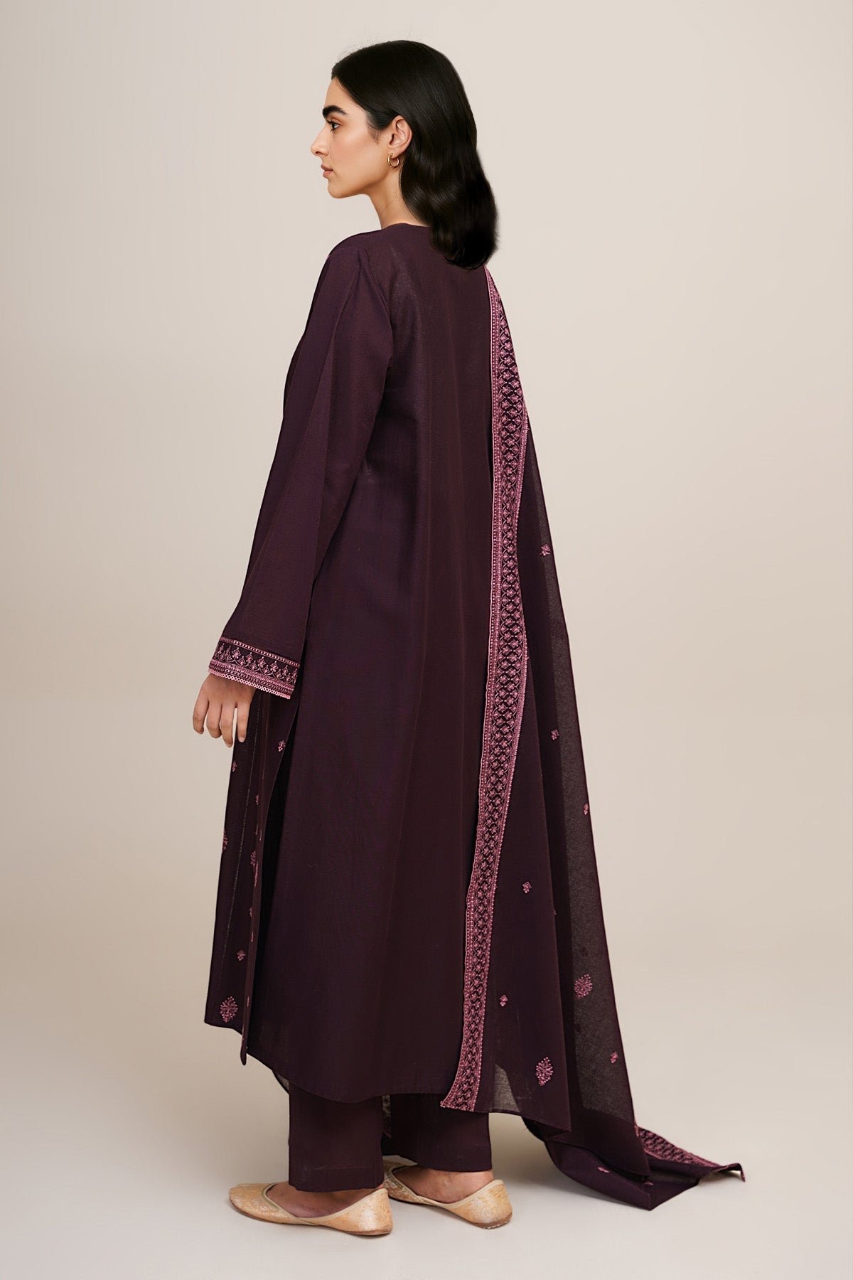 3 Piece - Unstitched - Embroidered Khaddar Suit - C6383