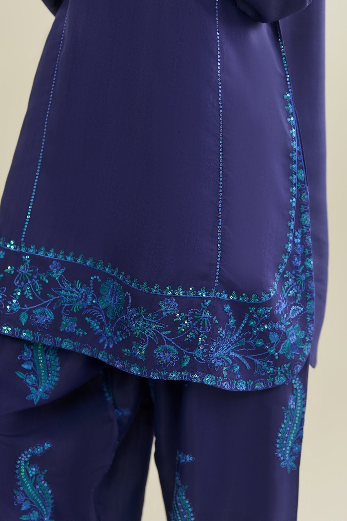 2 Piece - Stitched - Embroidered Raw Silk Suit - KPS25-P3505