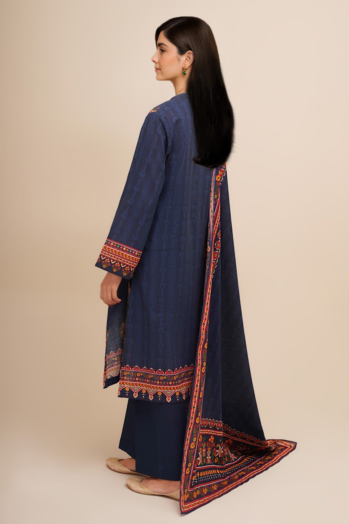 3 Piece - Unstitched - Printed Khaddar Suit - X7102