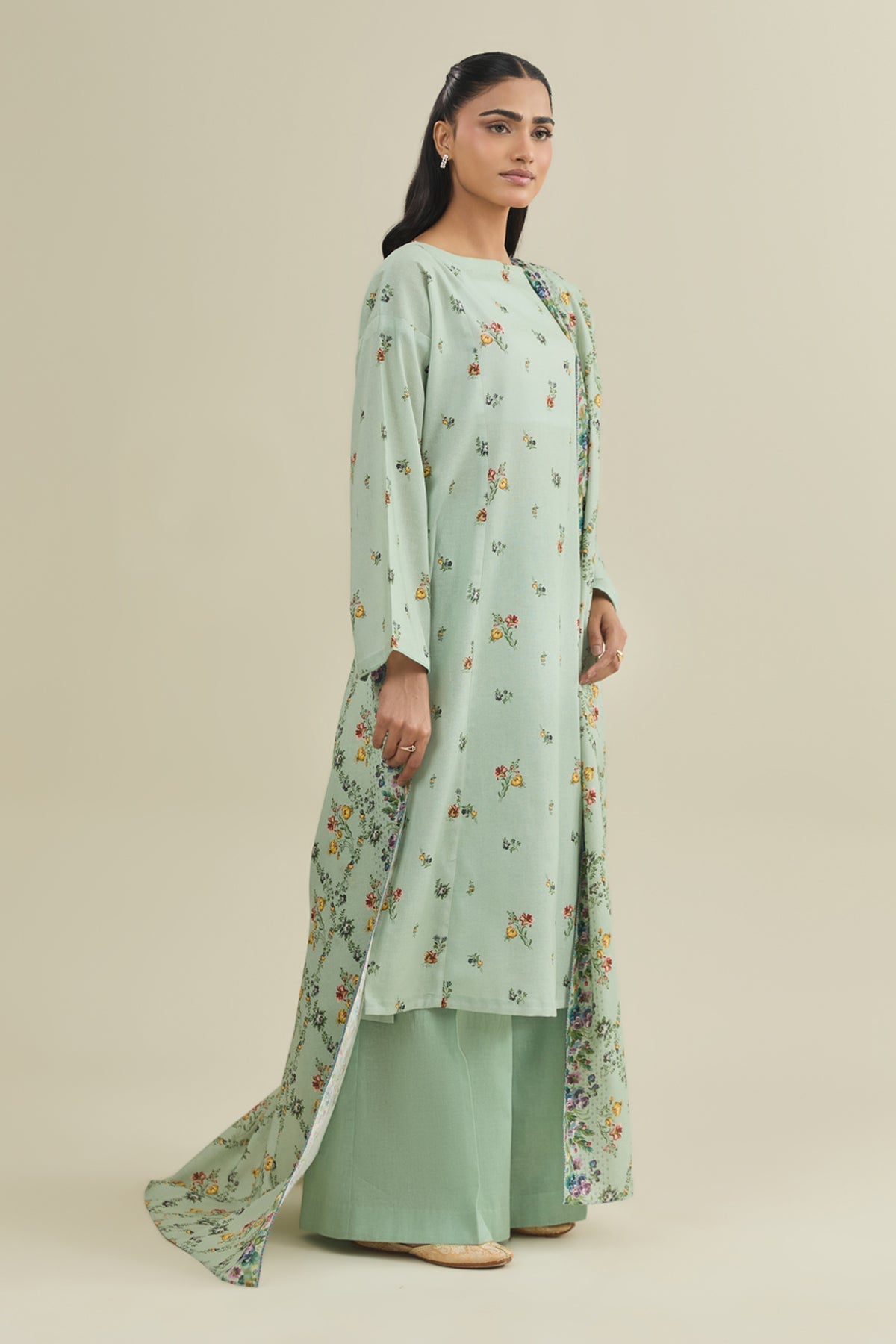 3 Piece - Unstitched - Printed Khaddar Suit - X7116
