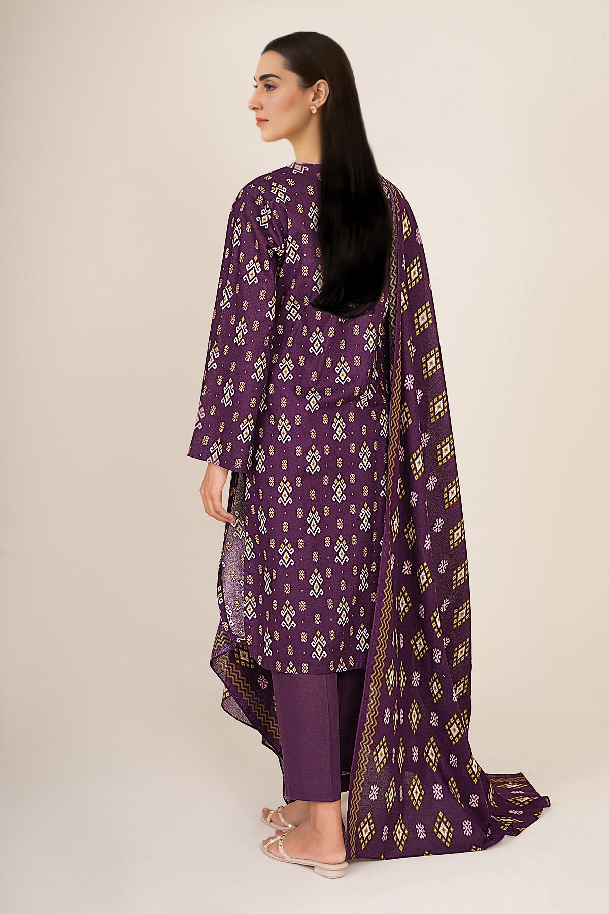 3 Piece - Unstitched - Printed Khaddar Suit - X7123