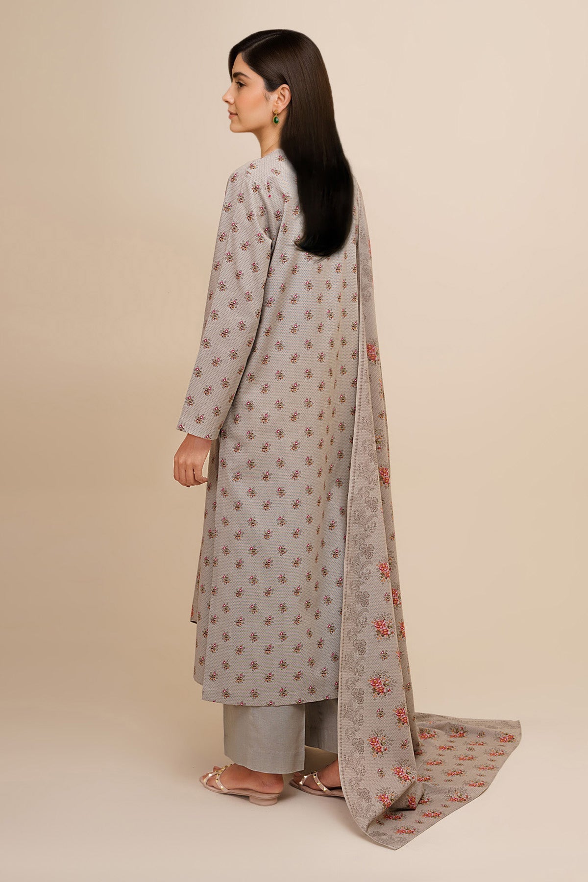 3 Piece - Unstitched - Printed Khaddar Suit - X7128
