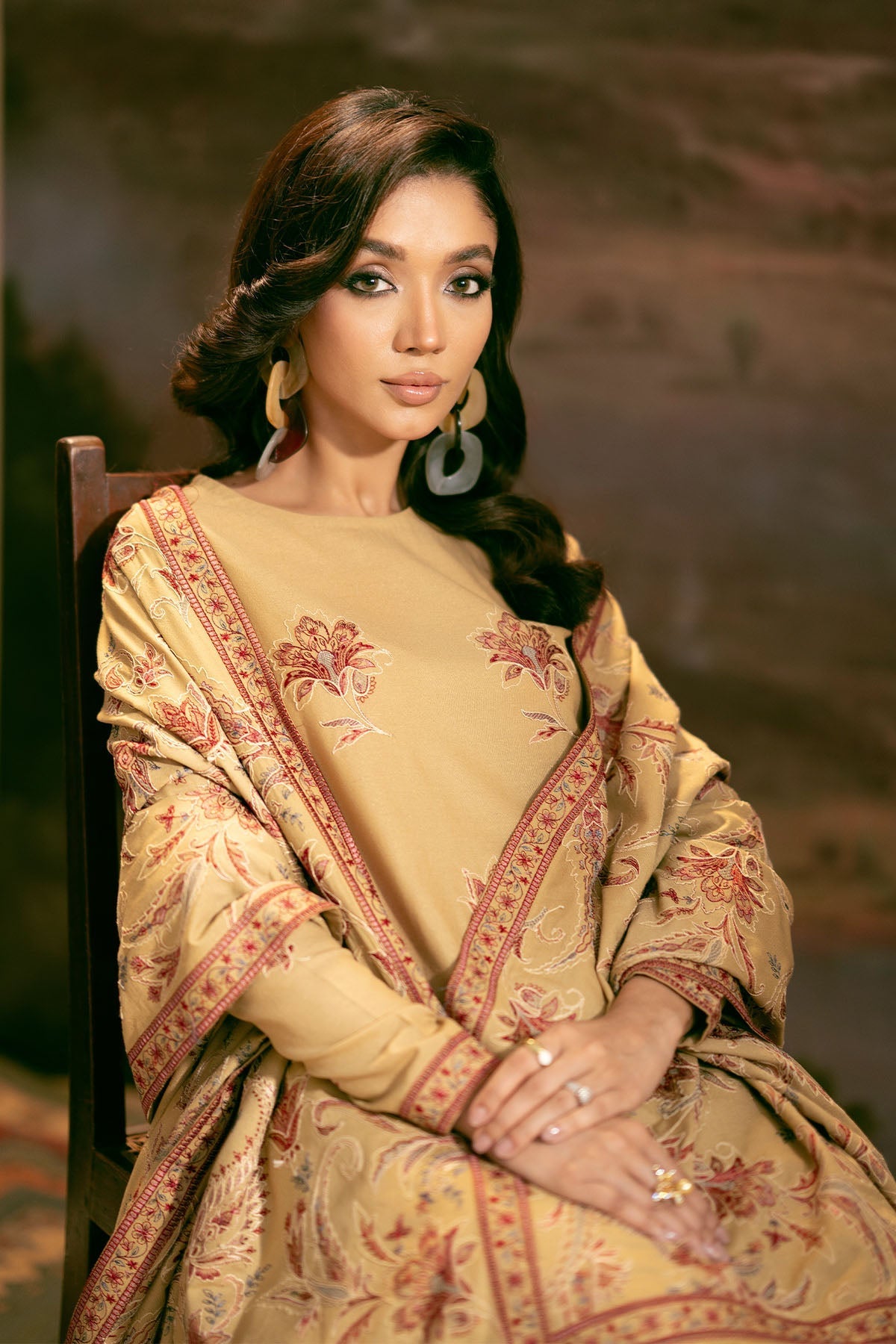 3 Piece - Unstitched - Embroidered Viscose Karandi Suit - E1401