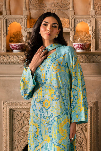 3 Piece - Stitched - Printed Raw Silk Suit - MCP1730-3