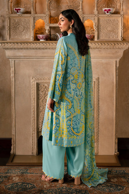 3 Piece - Stitched - Printed Raw Silk Suit - MCP1730-3