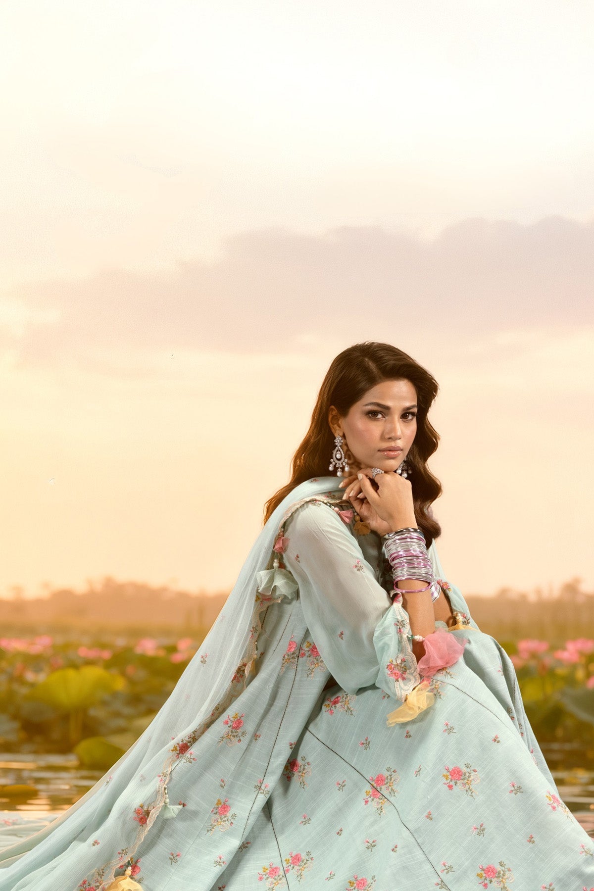 3 Piece - Unstitched - Embroidered Slub Khaddar Suit - C6385