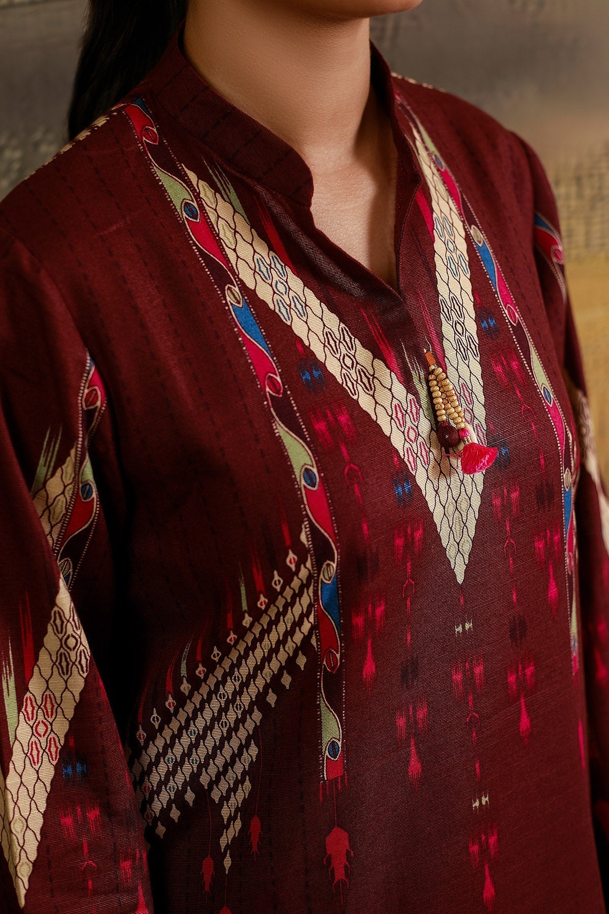 3 Piece - Unstitched - Printed & Embroidered Khaddar Suit - C6389