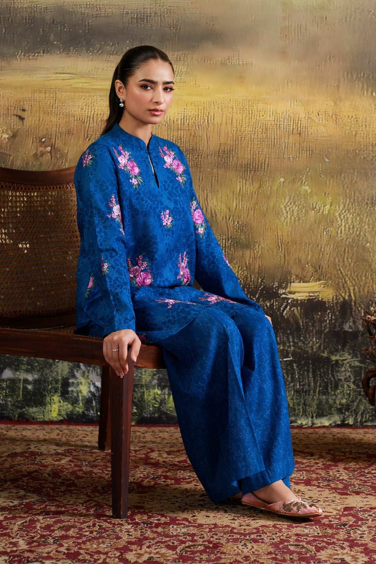2 Piece - Unstitched - Printed & Embroidered Khaddar Suit - C6345