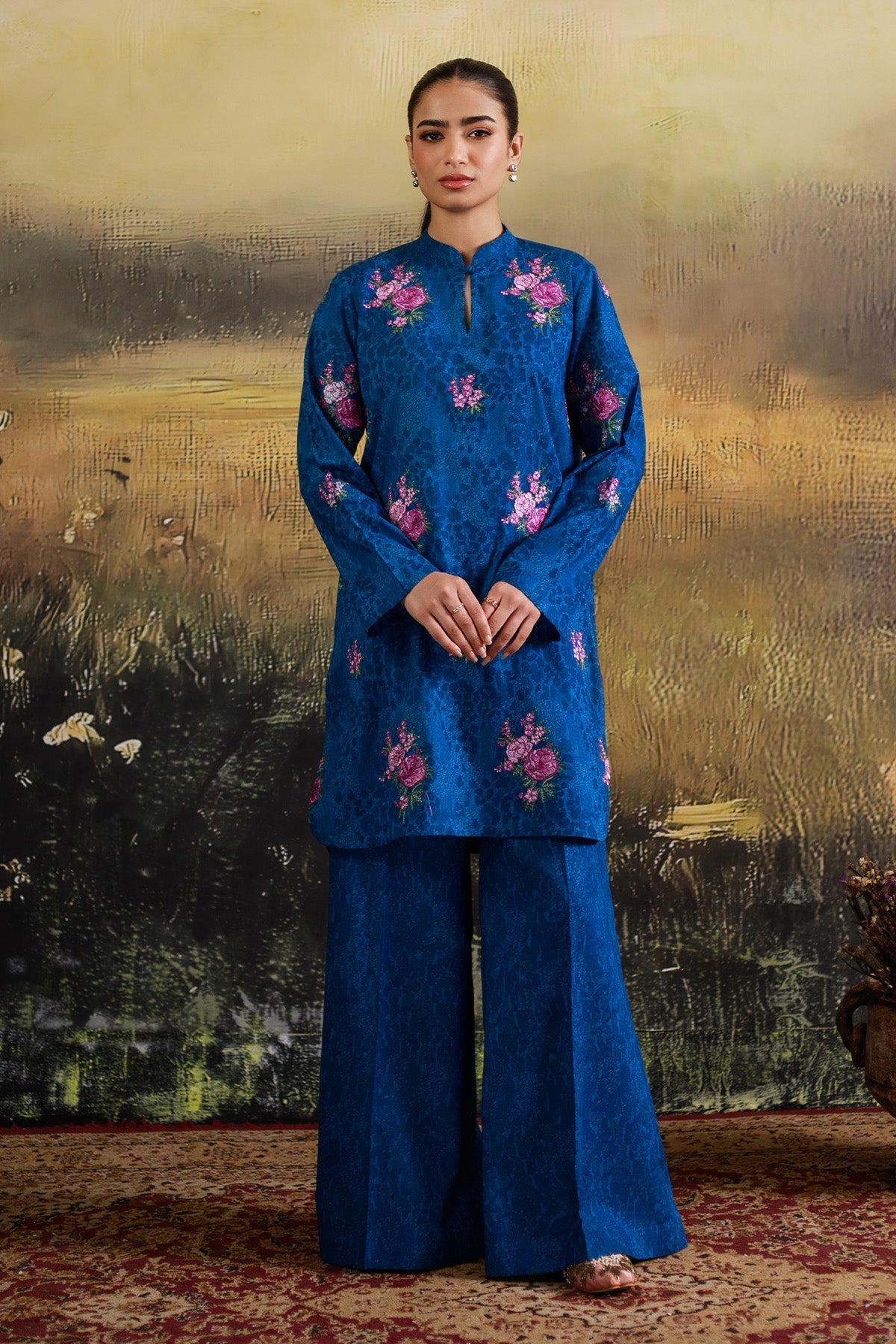 2 Piece - Unstitched - Printed & Embroidered Khaddar Suit - C6345