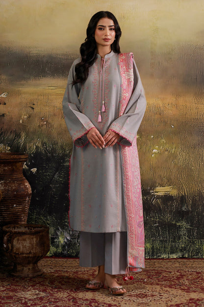 3 Piece - Unstitched - Printed & Embroidered Khaddar Suit - C6361