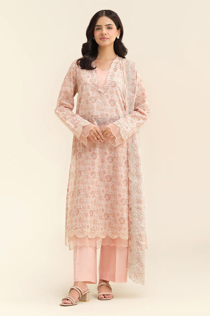 3 Piece - Unstitched - Printed & Embroidered Suit - C6229