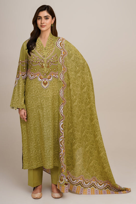 3 Piece - Unstitched - Printed Khaddar Suit - C6343