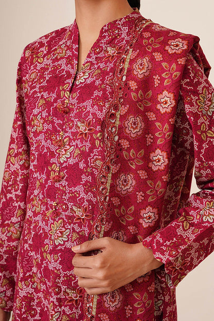 3 Piece - Unstitched - Printed & Embroidered Khaddar Suit - C6344