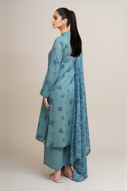 3 Piece - Unstitched - Printed & Embroidered Khaddar Suit - C6349