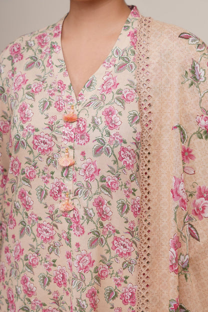 3 Piece - Unstitched - Printed & Embroidered Khaddar Suit - C6350