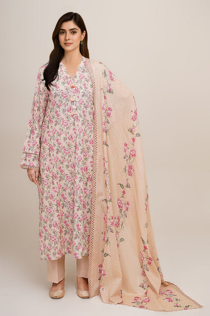 3 Piece - Unstitched - Printed & Embroidered Khaddar Suit - C6350