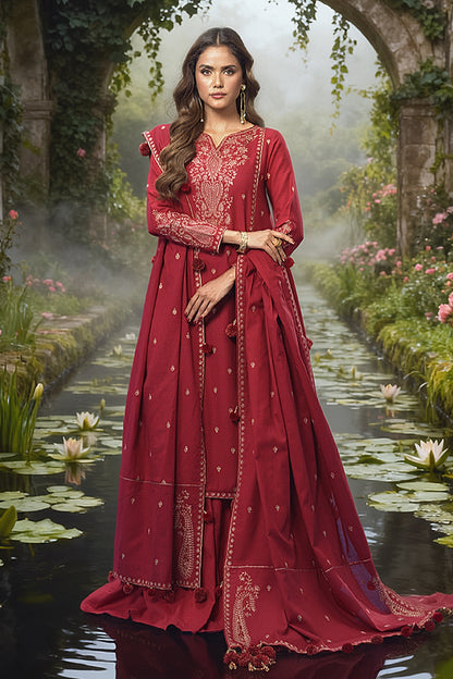 3 Piece - Unstitched - Embroidered Khaddar Suit - C6353