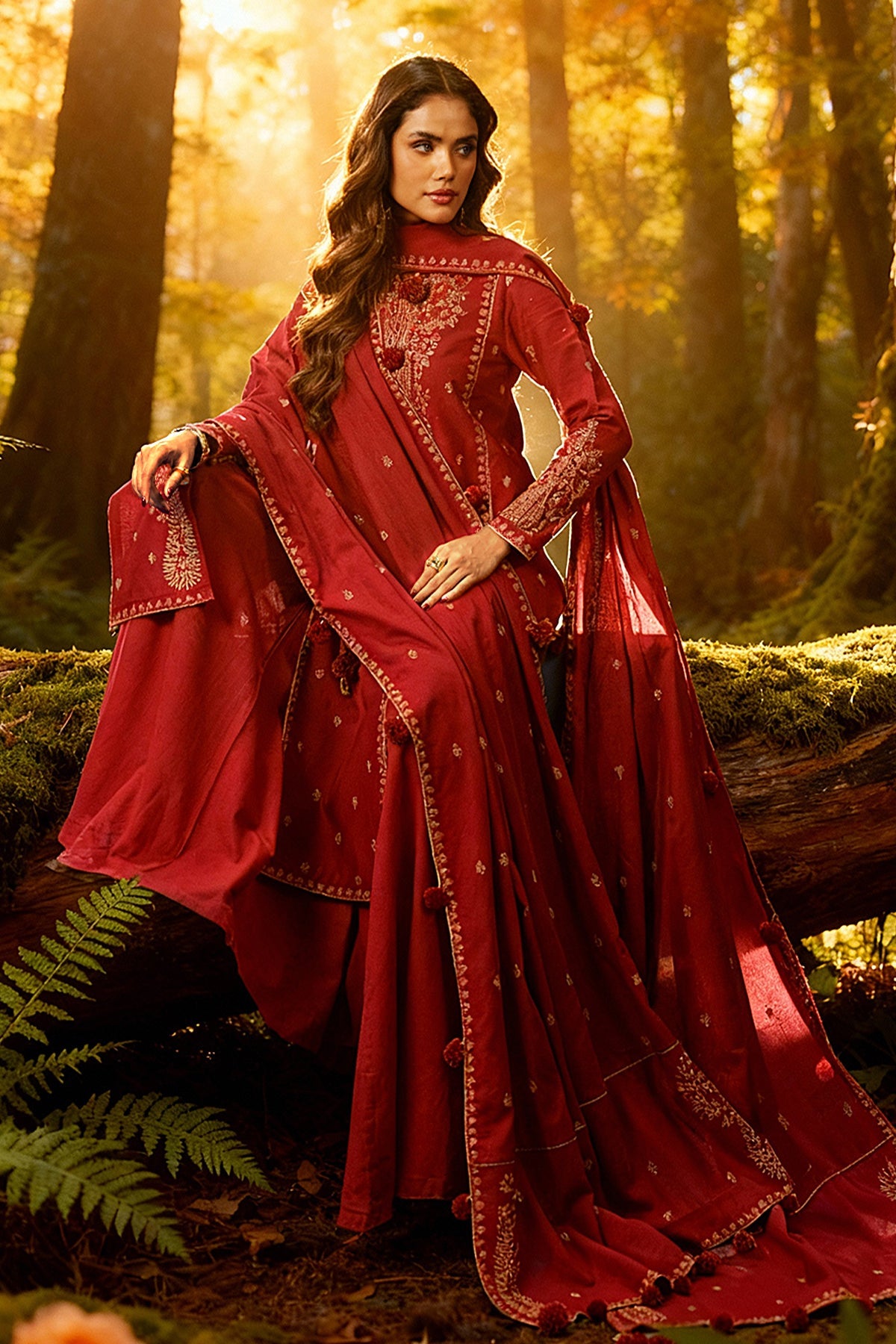 3 Piece - Unstitched - Embroidered Khaddar Suit - C6353