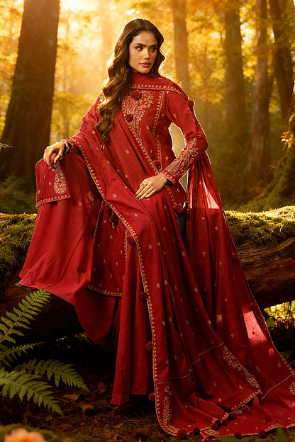 3 Piece - Unstitched - Embroidered Khaddar Suit - C6353
