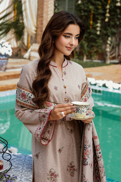 3 Piece - Unstitched - Printed & Embroidered Khaddar Suit - C6363