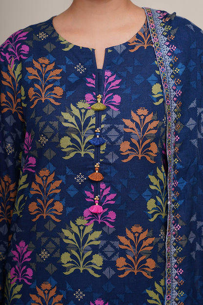 3 Piece - Unstitched - Printed Khaddar Suit - C6374