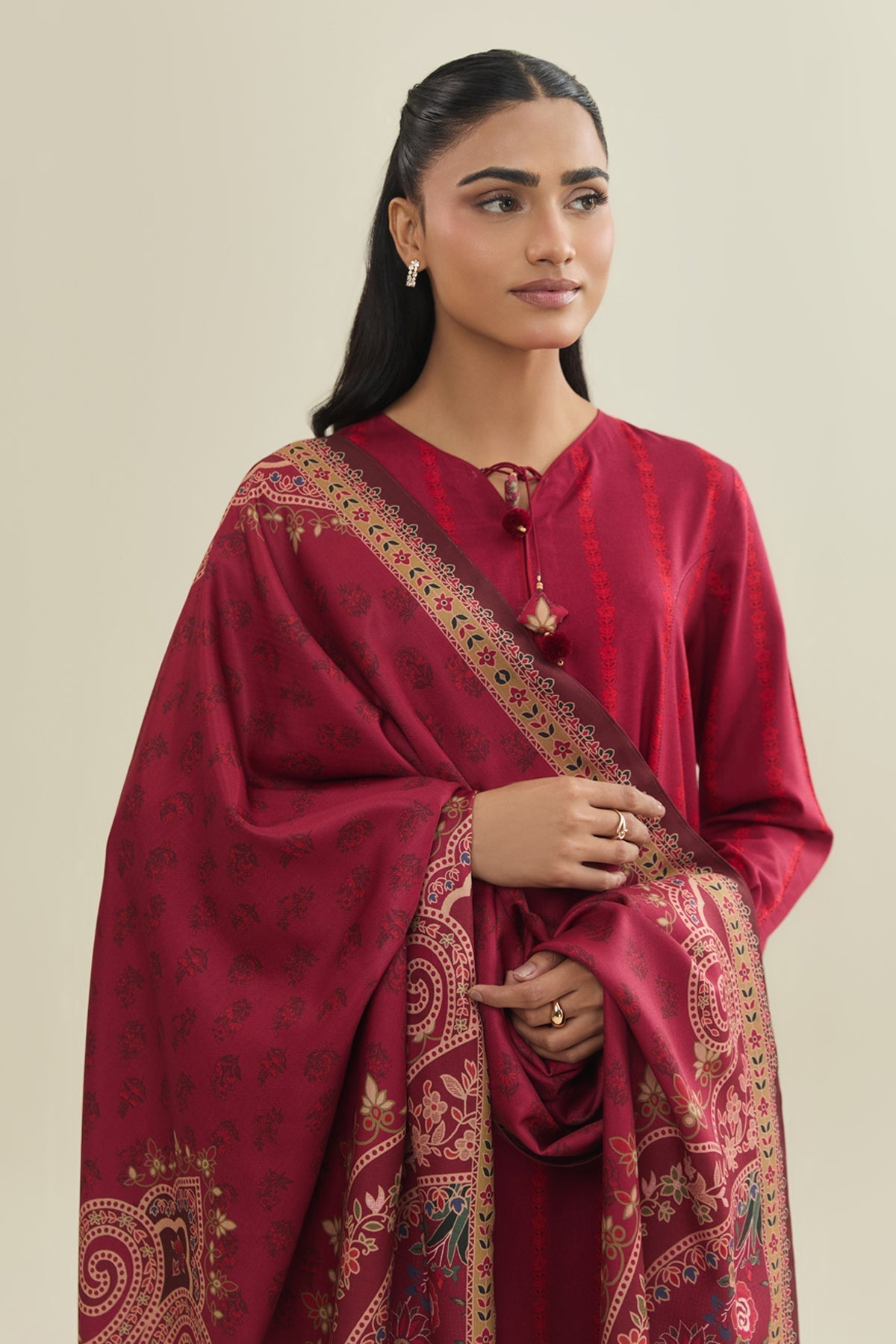 3 Piece - Unstitched - Printed Percale Suit - C6375