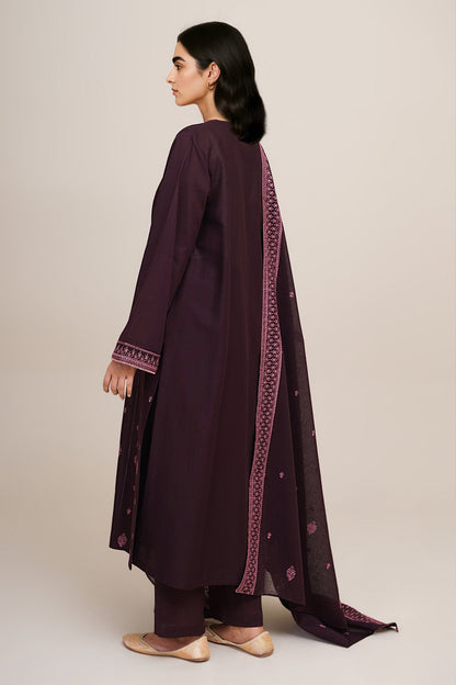 3 Piece - Unstitched - Embroidered Khaddar Suit - C6383