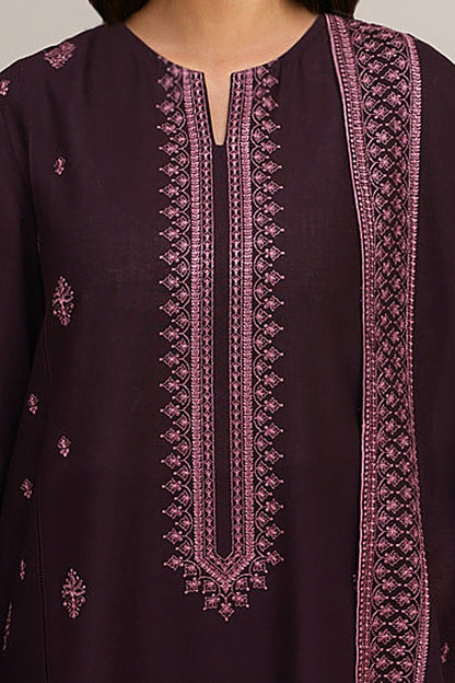 3 Piece - Unstitched - Embroidered Khaddar Suit - C6383