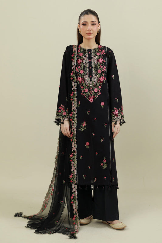 3 Piece - Unstitched - Embroidered Khaddar Suit - C6384