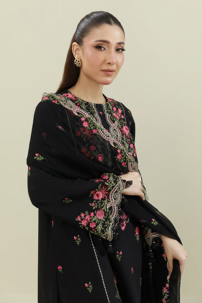 3 Piece - Unstitched - Embroidered Khaddar Suit - C6384