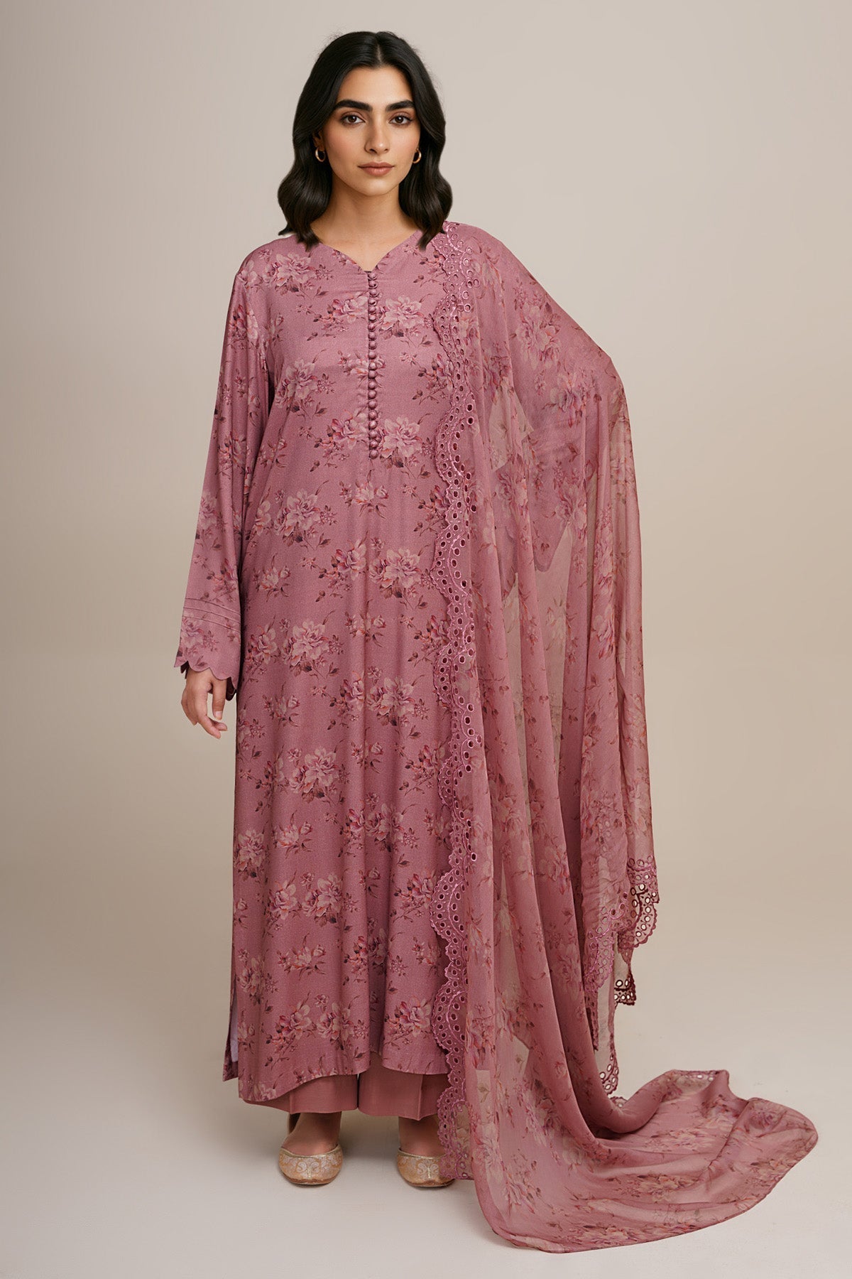 3 Piece - Unstitched - Printed & Embroidered Marina Suit - C6390