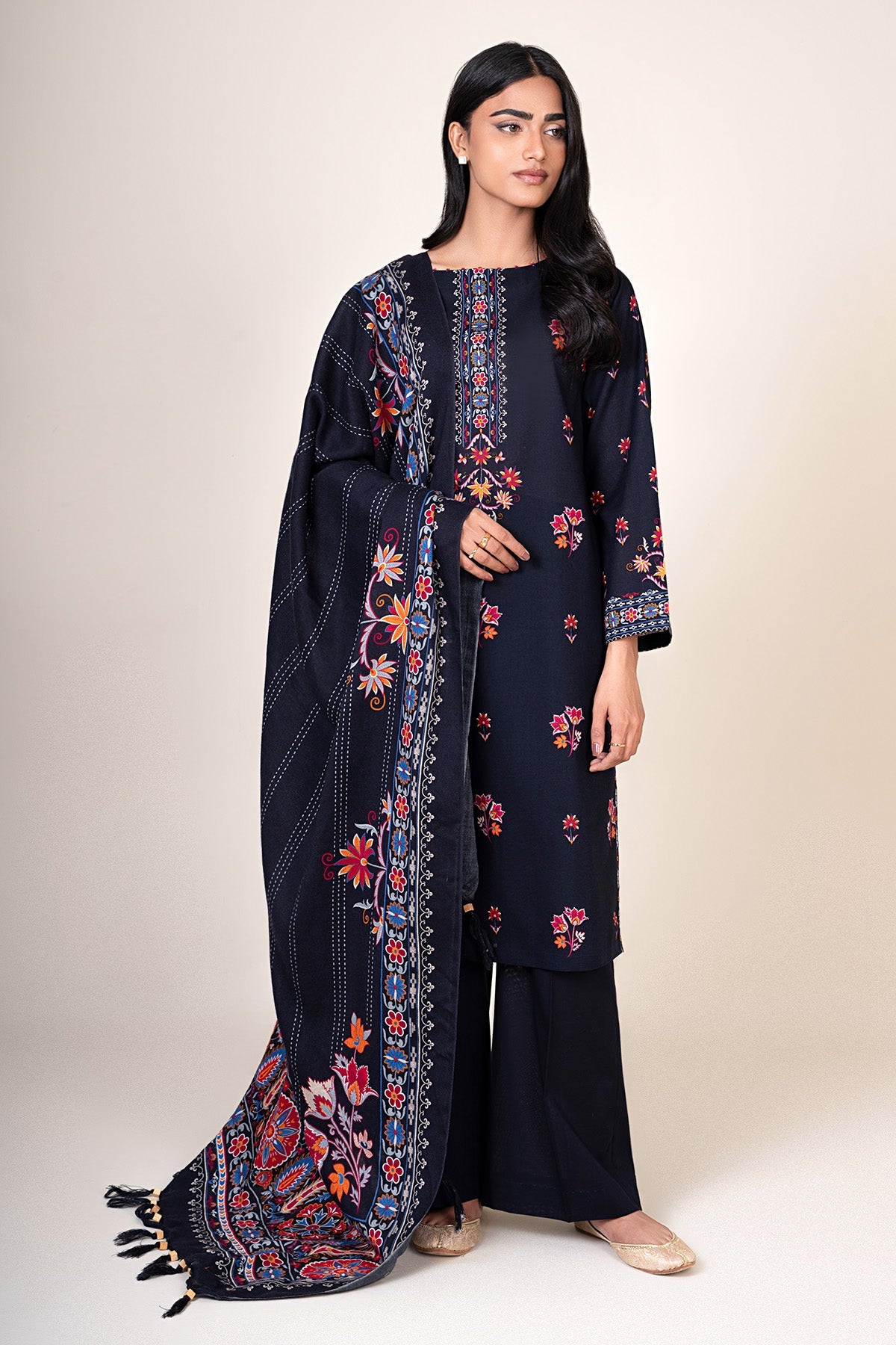 3 Piece - Unstitched - Printed Khaddar Suit - C6395