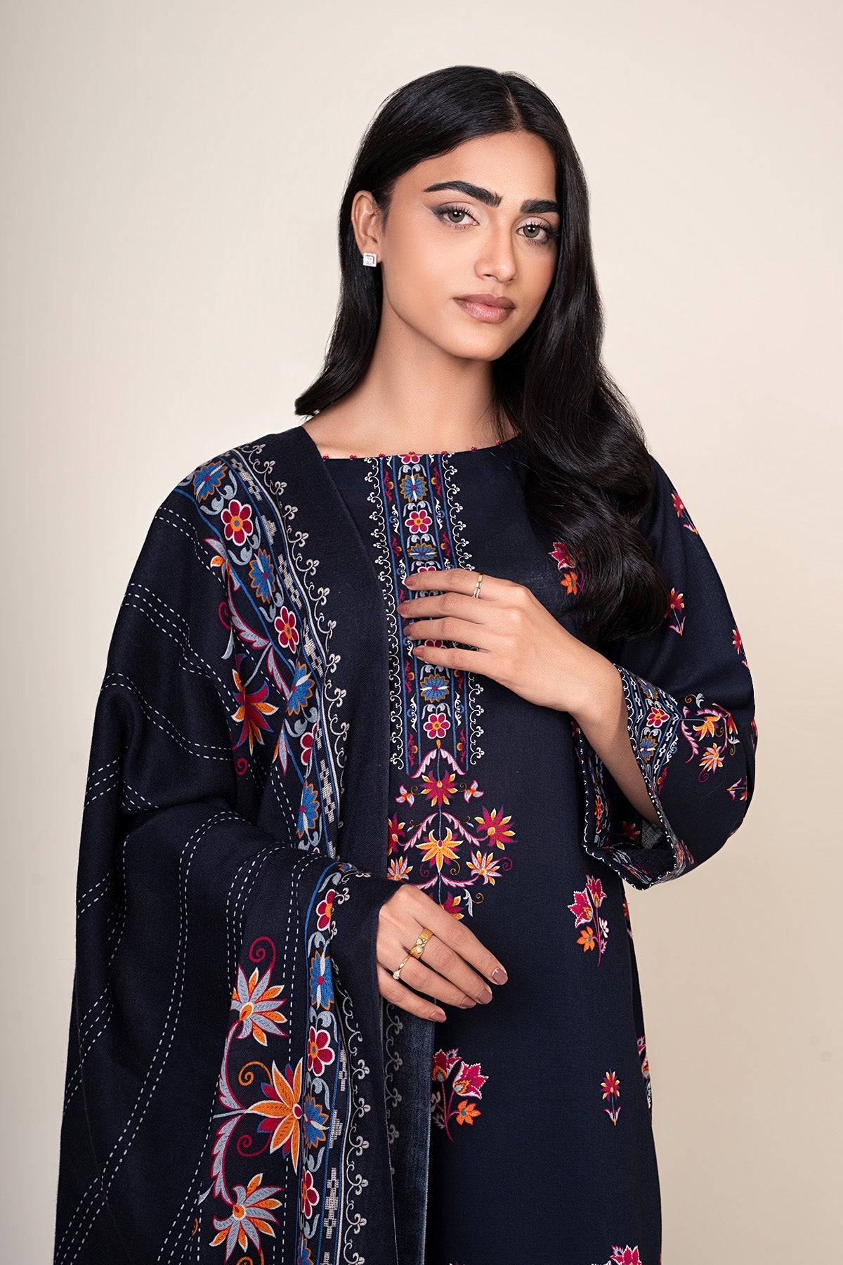 3 Piece - Unstitched - Printed Khaddar Suit - C6395