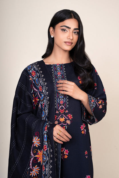 3 Piece - Unstitched - Printed Khaddar Suit - C6395