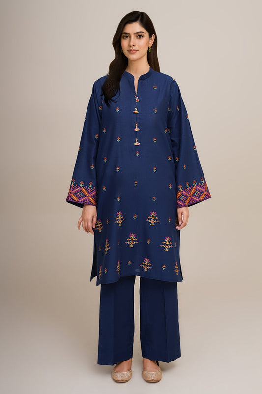 2 Piece - Unstitched - Embroidered Khaddar Suit - C6416