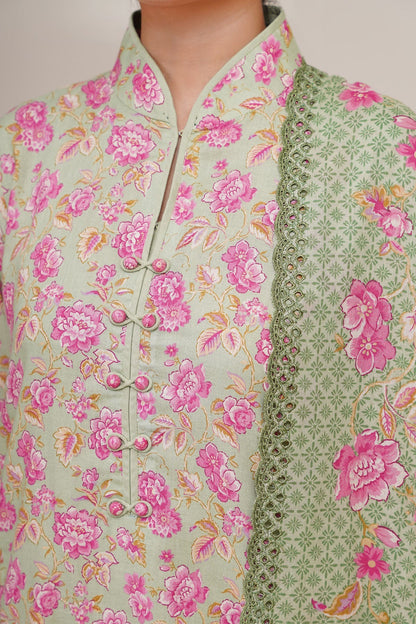 3 Piece - Unstitched - Printed & Embroidered Khaddar Suit - C6420