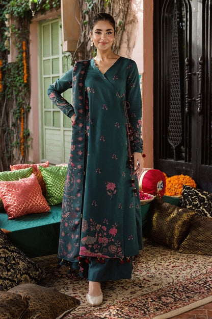 3 Piece - Unstitched - Printed Slub Khaddar Suit - C6421