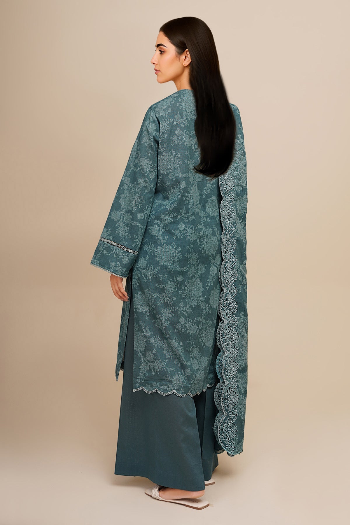 3 Piece - Unstitched - Printed & Embroidered Khaddar Suit - C6432