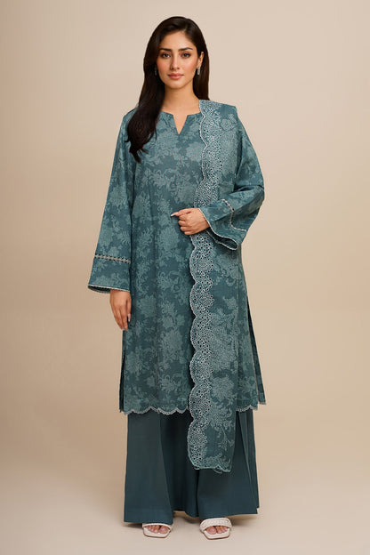 3 Piece - Unstitched - Printed & Embroidered Khaddar Suit - C6432
