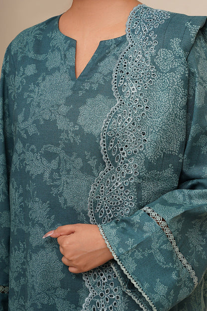 3 Piece - Unstitched - Printed & Embroidered Khaddar Suit - C6432