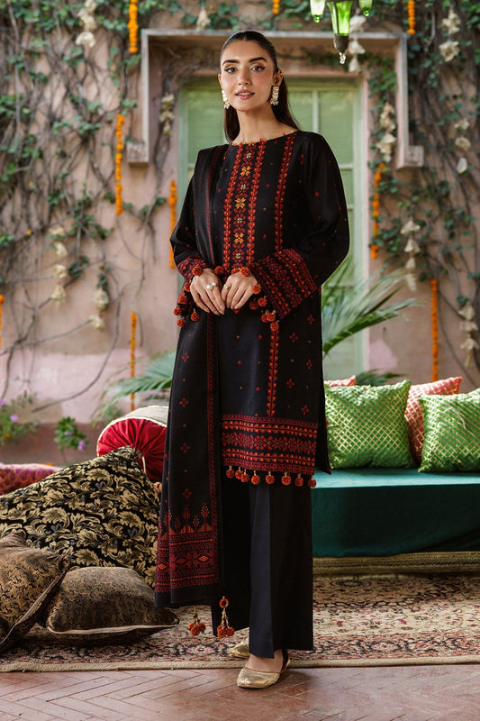 3 Piece - Unstitched - Printed & Embellished Khaddar Suit - C6435