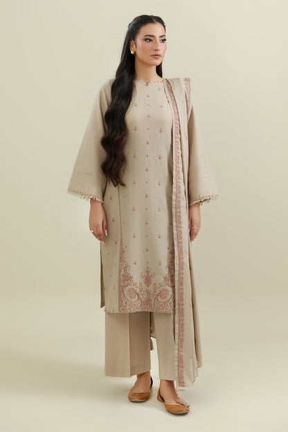 3 Piece - Unstitched - Embroidered Khaddar Suit - C6436