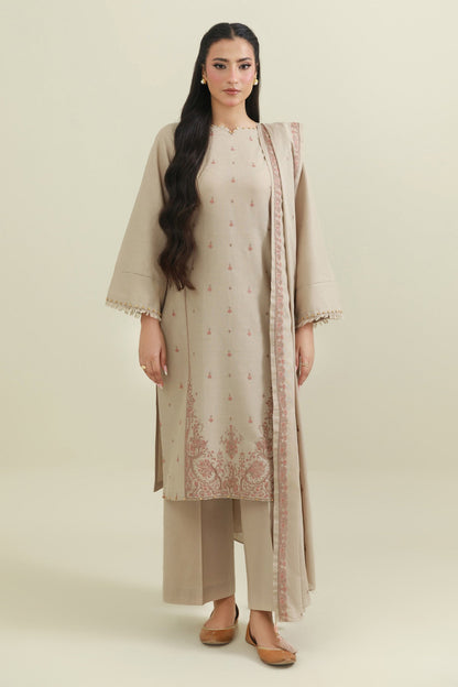 3 Piece - Unstitched - Embroidered Khaddar Suit - C6436