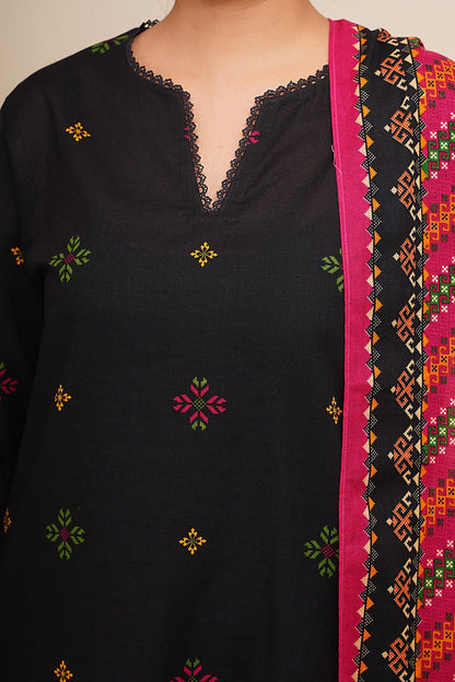 3 Piece - Unstitched - Printed Khaddar Suit - C6443