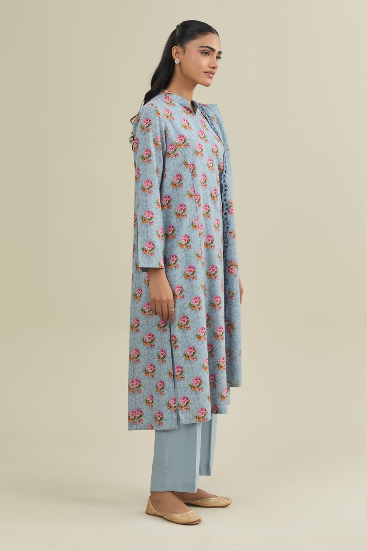 3 Piece - Unstitched - Printed & Embroidered Viscose Karandi Suit - C6447