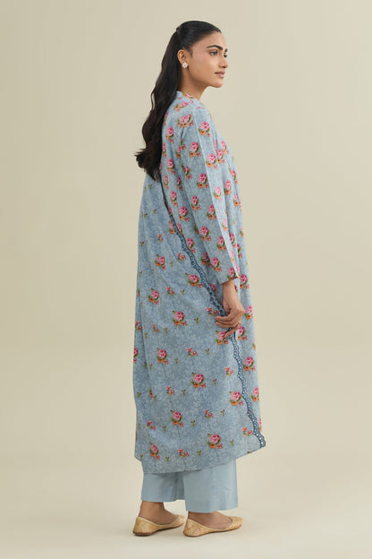 3 Piece - Unstitched - Printed & Embroidered Viscose Karandi Suit - C6447