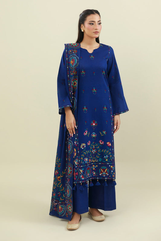 3 Piece - Unstitched - Printed Khaddar Suit - C6450