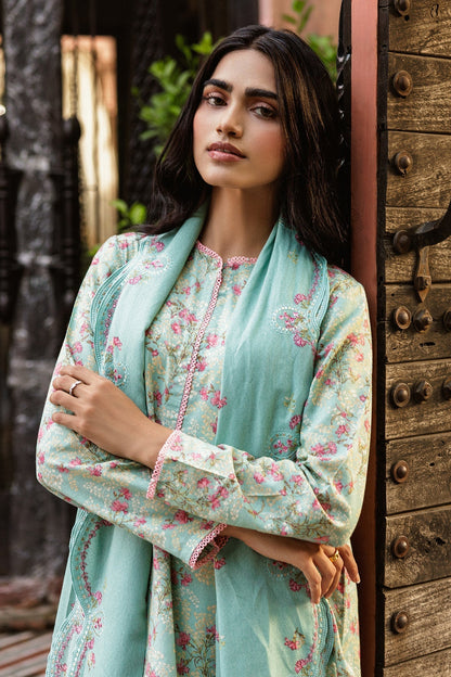 3 Piece - Unstitched - Printed & Embroidered Viscose Karandi Suit - C6452
